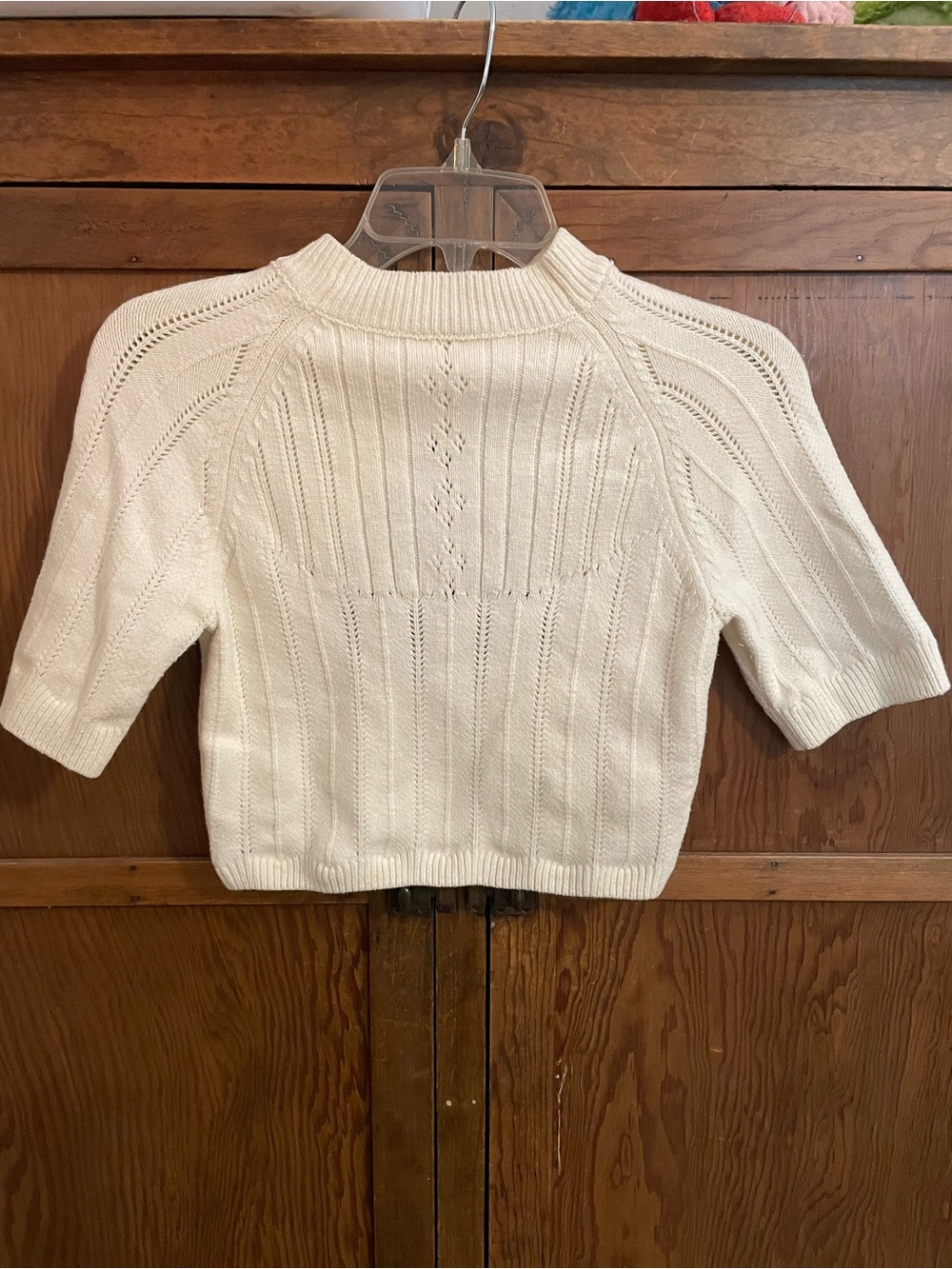 Free People cropped knit sweater with cut out back